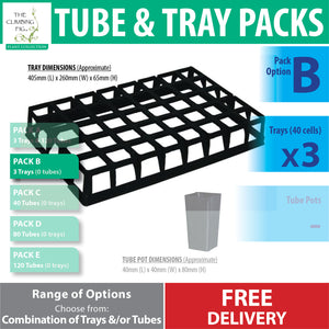 40-cell Air Pruning Plastic Trays with 40mm BLACK Tube Pot Sets. Seeds cuttings