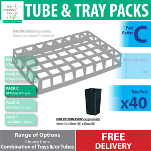 40-cell Air Pruning Plastic Trays with 40mm BLACK Tube Pot Sets. Seeds cuttings