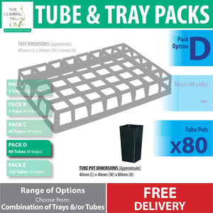 40-cell Air Pruning Plastic Trays with 40mm BLACK Tube Pot Sets. Seeds cuttings