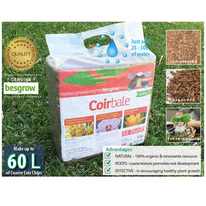 Besgrow 4.5kg SS Husk Chip Coir Block - Ideal For Orchids