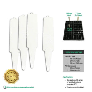 135mm Rigid White Plastic Plant Pot Labels
