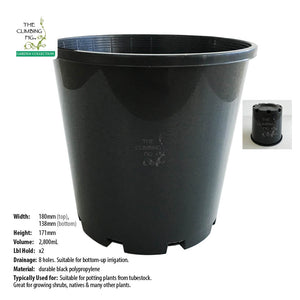180mm Black Plastic Slimline Pots
