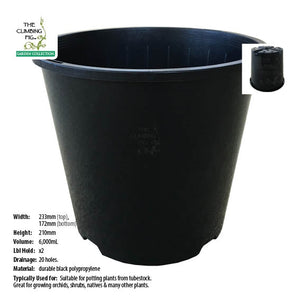 230mm Black Plastic Slimline Pots