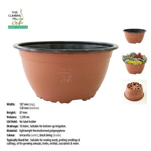 190mm Teku Round Plastic Bowl Pots