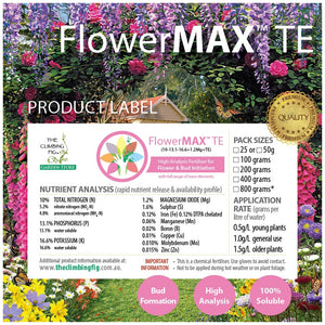 FlowerMAX TE Soluble Fertiliser. High-Analysis to boost bud flower formation