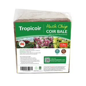 Tropicoir 4.5kg SS HUSK CHIP Coir Block. Makes 60L of orchid mix, hydroponics
