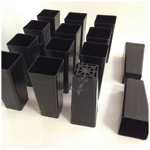 50mm Native Square BLACK Plastic Tube Pots, Deep Forestry Tubestock