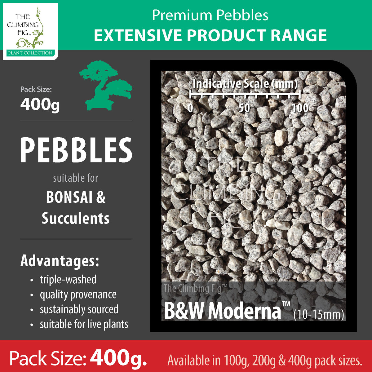 400 grams B&amp;W Moderna 10-15mm pebbles