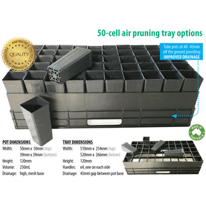 50-Cell Air-Pruning Trays with/without 50mm Native Tube Pots. Propagation