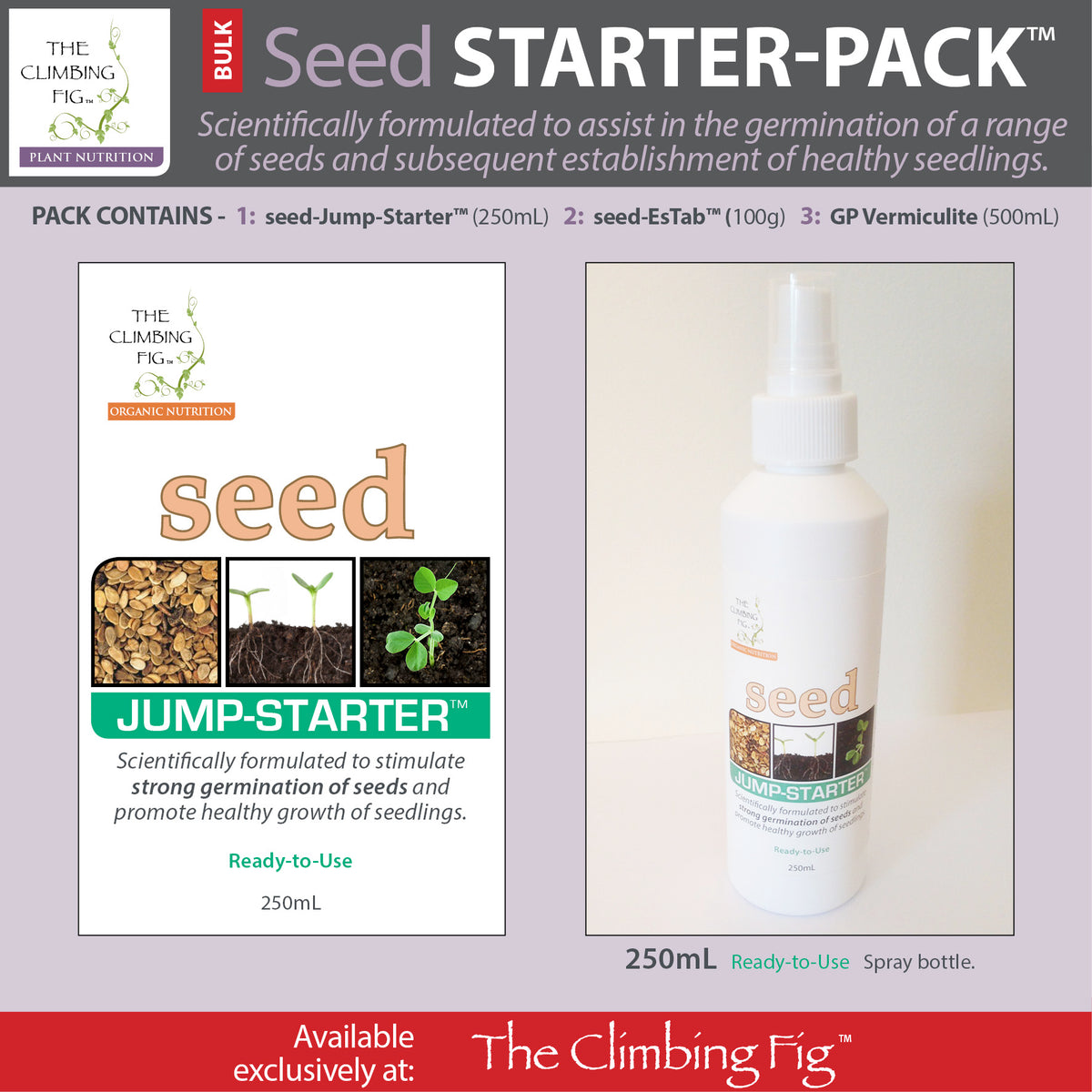 Seed Starter Pack (Pack B) with Seed Jump-Starter Fertiliser &amp; Vermiculite