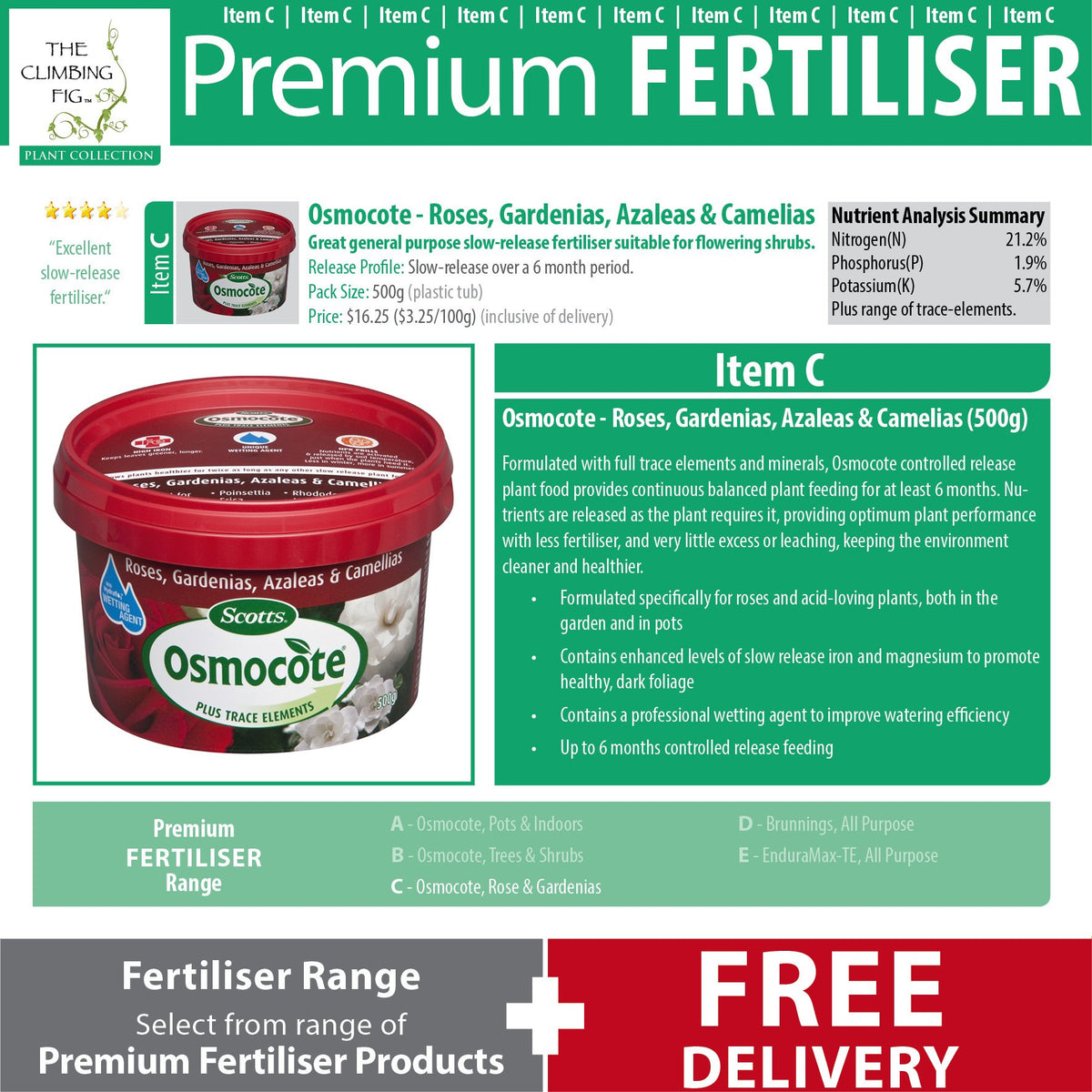 Osmocote Brunnings Slow Release Plant Fertiliser. For indoor, outdoor garden