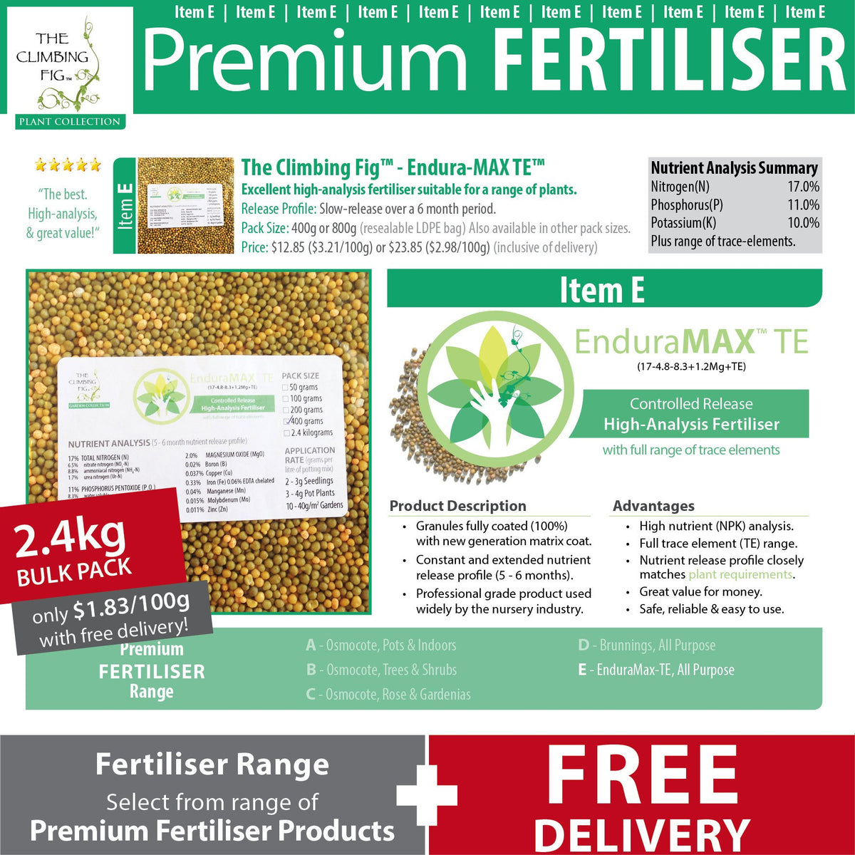 Osmocote Brunnings Slow Release Plant Fertiliser. For indoor, outdoor garden