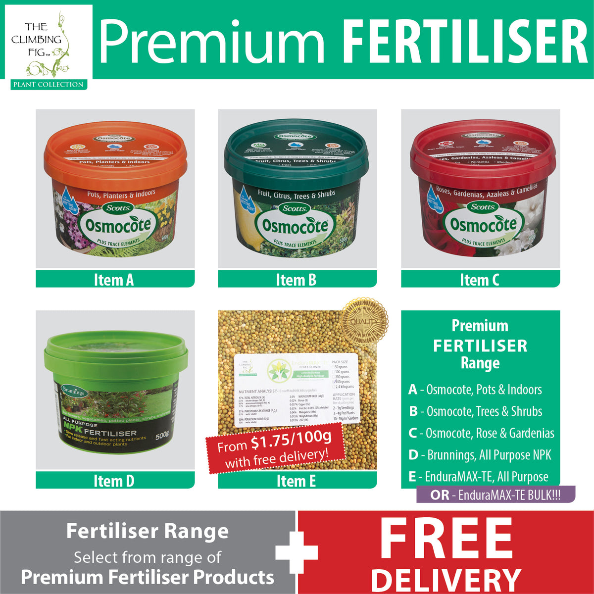 Osmocote Brunnings Slow Release Plant Fertiliser. For indoor, outdoor garden