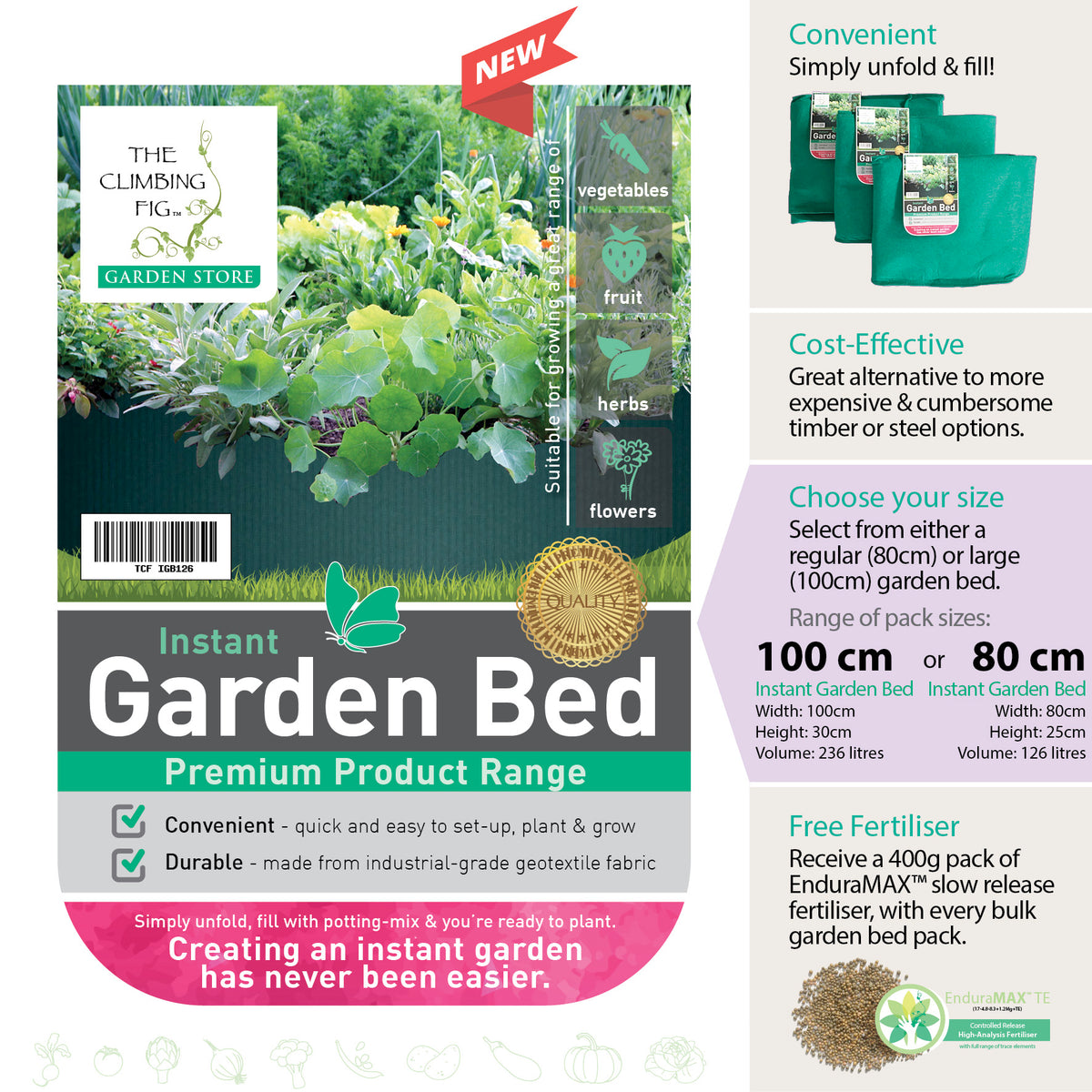 Instant Raised Garden Beds. Simple quick setup. For flowers, herbs, &amp; vegetables