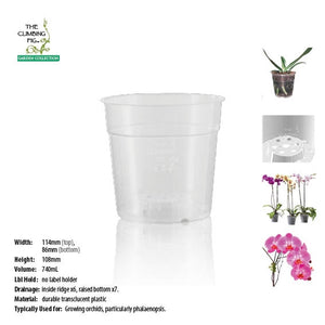 120mm Clear Plastic Teku Orchid Pots