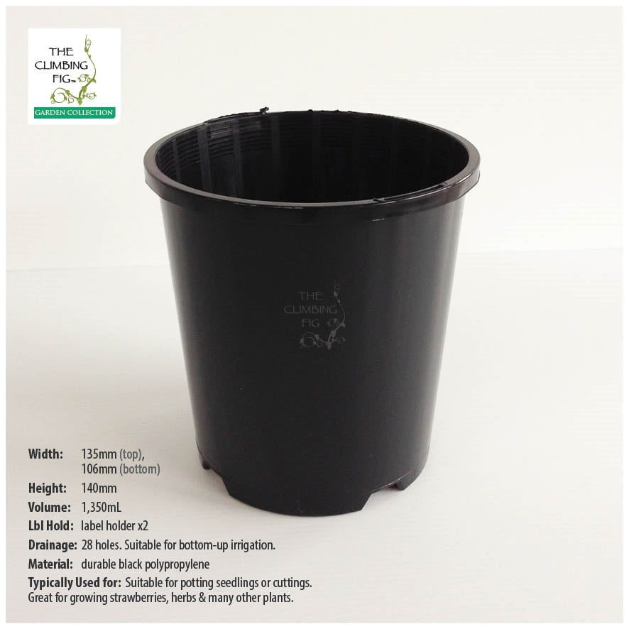 135mm Black Plastic Pots