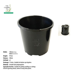 100mm Black Plastic Slimline Pots