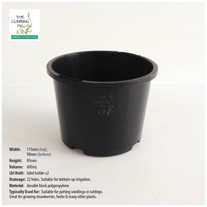 110mm Black Plastic Squat Pots