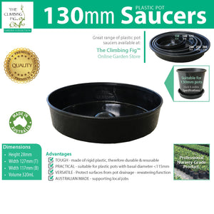 Black Plastic Pot Saucers Range. For 130mm 140mm 175mm 200mm 250mm & 300mm pots