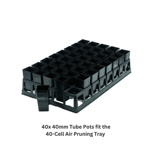 40mm Square BLACK Plastic Propagation Tube Pots. For seeds, seedlings, cuttings
