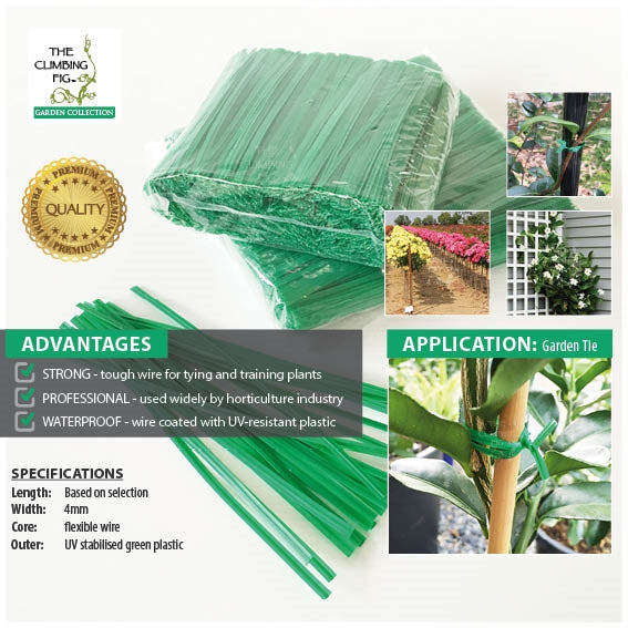 150mm Wire Twist Ties Green