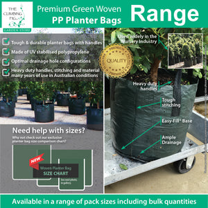 XL WOVEN Grow Planter Bags Range 400 Litre to 1,500 Litre w Easy Fill Round Base