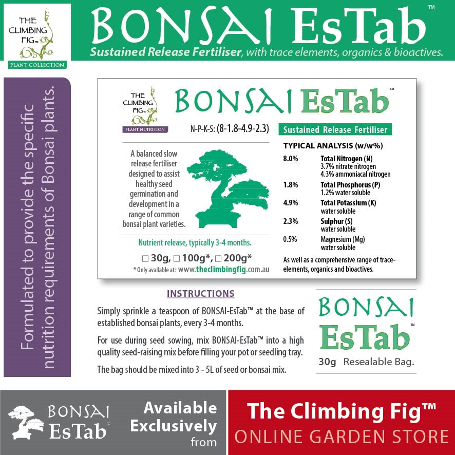 Bonsai EsTab Controlled Release Fertiliser. Also for seedlings &amp; plants