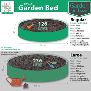 Instant Raised Garden Bed REGULAR 80cm, 126 Litres. Flowers herbs vegetables