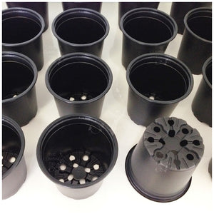 120mm Teku Round BLACK Plastic Pots. Ideal for potting seedlings herb plants