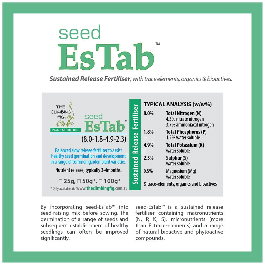 Seed EsTab Controlled Release Fertiliser. Ideal for seed raising mix