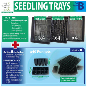 Seedling Propagation Trays with Punnet, Tube or Jiffy Pellet Options (4 x trays)
