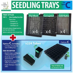 Seedling Propagation Trays with Punnet, Tube or Jiffy Pellet Options (4 x trays)